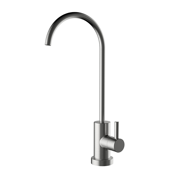 ROBINET ÉVIER 210MM 1 VOIE AVEC 1 POIGNÉE ET 1 SORTIE D&rsquo;EAU POUR ÉQUIPEMENT DE TRAITEMENT D&rsquo;EAU PURE ACIER INOXYDABLE