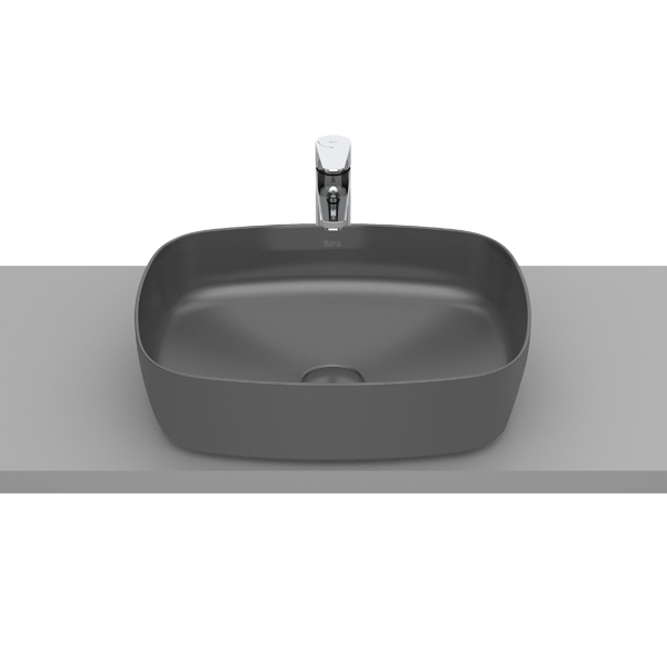 VASQUE À POSER RECTANGULAIRE SOFT EN FINECERAMIC® BONDE DE VIDAGE CÉRAMIQUE INCLUSE SANS TROP-PLEIN