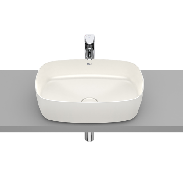 VASQUE À POSER RECTANGULAIRE SOFT EN FINECERAMIC® BONDE DE VIDAGE CÉRAMIQUE INCLUSE SANS TROP-PLEIN