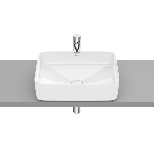 VASQUE À POSER SQUARE EN FINECERAMIC® BONDE DE VIDAGE CÉRAMIQUE INCLUSE SANS TROP-PLEIN