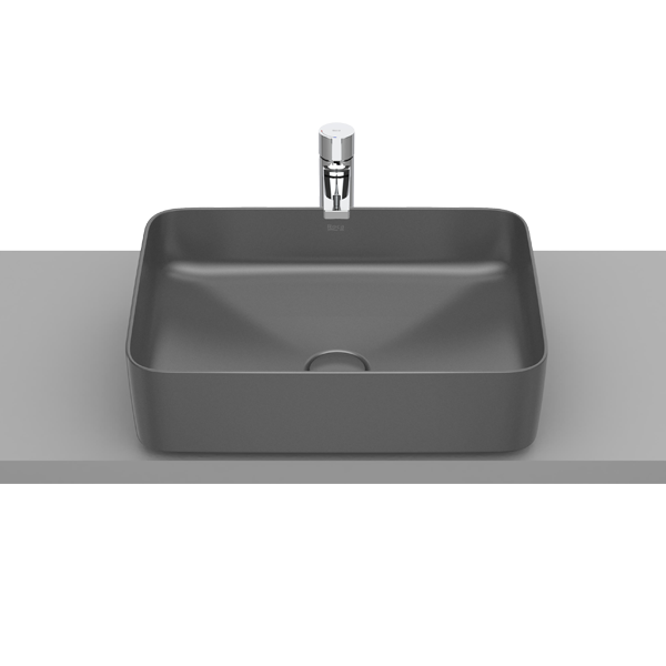 VASQUE À POSER SQUARE EN FINECERAMIC® BONDE DE VIDAGE CÉRAMIQUE INCLUSE SANS TROP-PLEIN