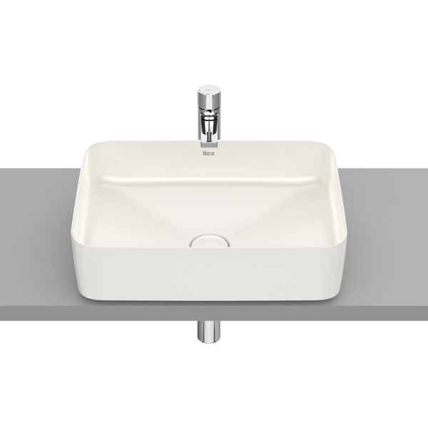 VASQUE À POSER SQUARE EN FINECERAMIC® BONDE DE VIDAGE CÉRAMIQUE INCLUSE SANS TROP-PLEIN