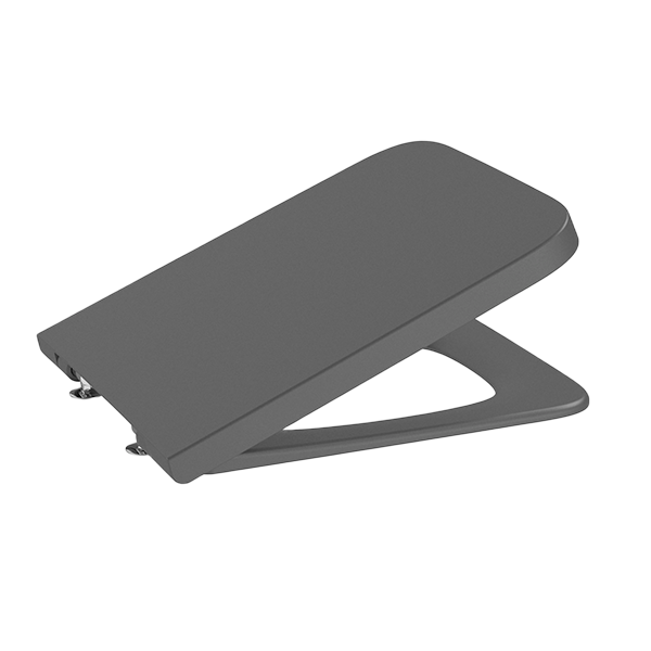 ABATTANT DOUBLE LAQUÉ EN SUPRALIT® SQUARE, FREIN DE CHUTE « SILENCIO », DÉCLIPSABLE