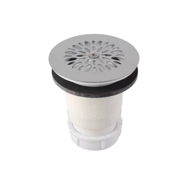 BONDE RECEVEUR DE DOUCHE PLASTIQUE À GRILLE INOX Ø 60 SORTIE VERTICALE