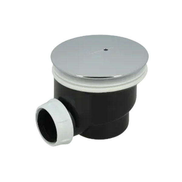 BONDE RECEVEUR DE DOUCHE Ø 90 MM, CAPOT ABS CHROMÉ, SORTIE HORIZONTALE Ø 40 MM