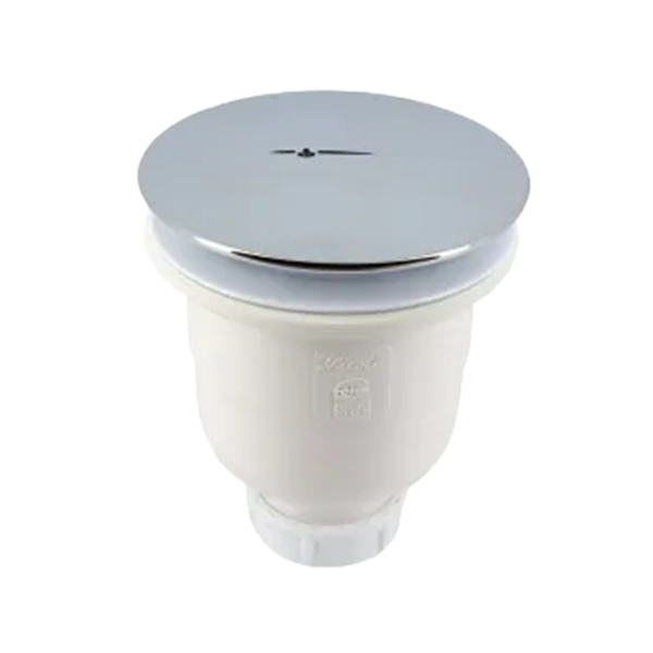 BONDE RECEVEUR DE DOUCHE Ø 90 MM, SORTIE VERTICALE Ø 40 MM, CAPOT ABS CHROMÉ