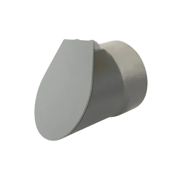 CLAPET DE NEZ EN PVC GRIS, Ø 400 MM, MÂLE, VOLET INCLINÉ À 11°