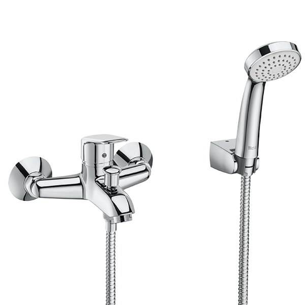 MITIGEUR EXTÉRIEUR BAIN-DOUCHE AVEC INVERSEUR AUTOMATIQUE, DOUCHETTE, FLEXIBLE DE 1.70 M ET SUPPORT MURAL. CARTOUCHE DE 35 MM