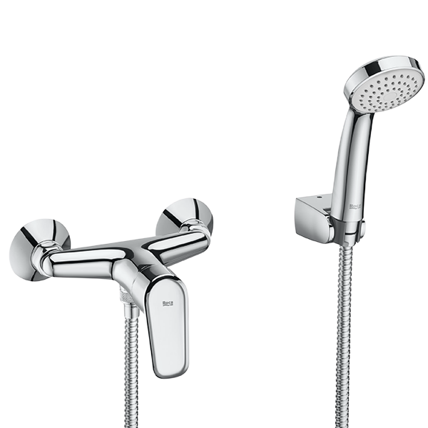 DOUCHE MURAL AVEC DOUCHETTE À MAIN, FLEXIBLE DE 1.50 M ET SUPPORT MURAL ARTICULÉ