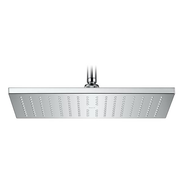 POMME DE DOUCHE CARRÉE ORIENTABLE, EN ABS CHROMÉ. BRAS DE SUPPORT VENDU SÉPARÉMENT