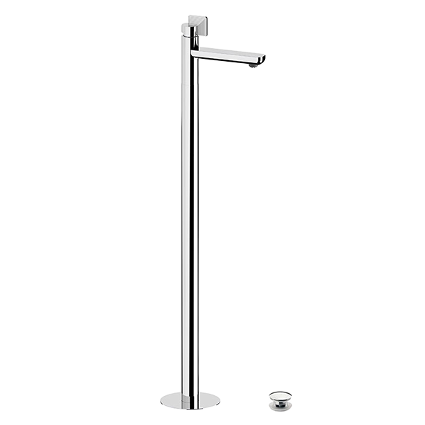 MITIGEUR À PLANCHER POUR LAVABO, VIDAGE AVEC CLICK-CLACK AVEC TROP PLEIN