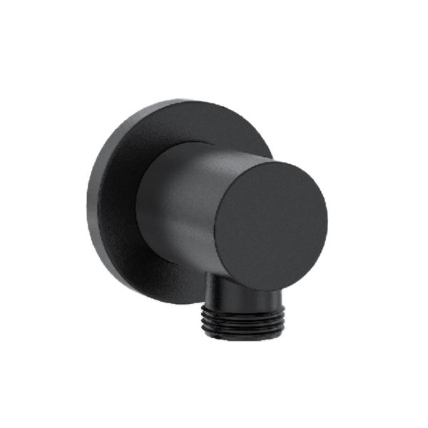 SORTIE DE DOUCHE RONDE EN LAITON – COUDE NOIR