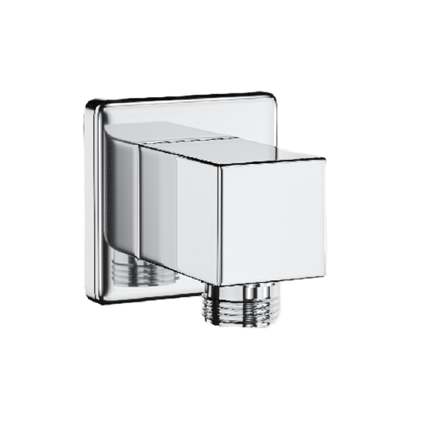 SORTIE DE DOUCHE CARRÉE EN LAITON – COUDE CHROMÉ