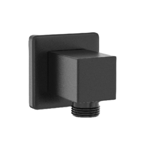 SORTIE DE DOUCHE CARRÉE EN LAITON COUDE – NOIR