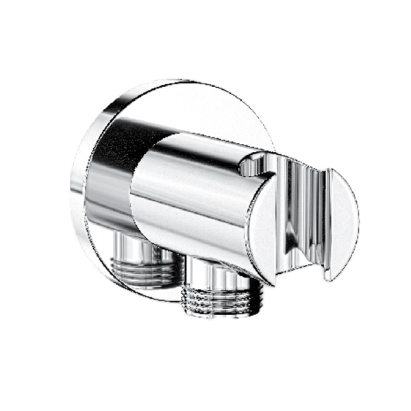 SORTIE DE DOUCHE RONDE EN LAITON COUDE AVEC SUPPORT DE DOUCHE AVEC SUPPORT DE DOUCHETTE